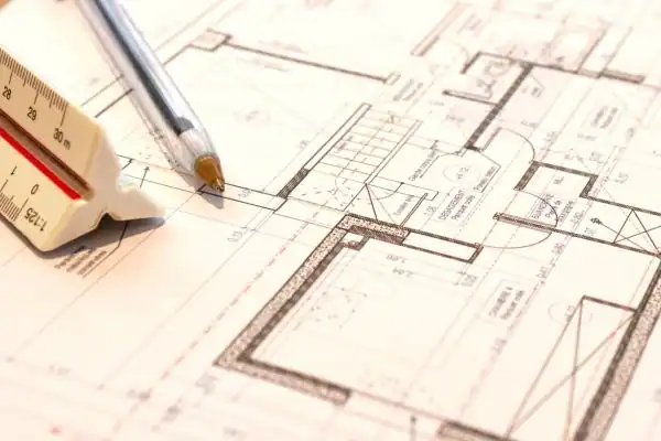 Image of architect Minster drawings
